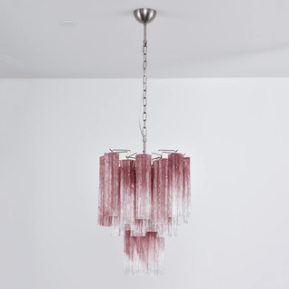 Aurora Lustre Rose Dégradé Murano Verre Étagé