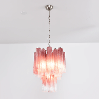 Aurora Lustre Rose Dégradé Murano Verre Étagé