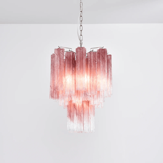 Aurora Lustre Rose Dégradé Murano Verre Étagé