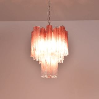 Aurora Lustre Rose Dégradé Murano Verre Étagé