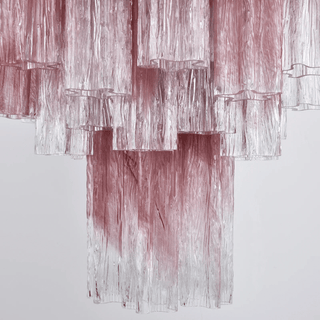 Aurora Lustre Rose Dégradé Murano Verre Étagé