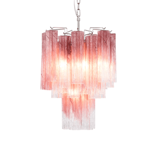 Aurora Lustre Rose Dégradé Murano Verre Étagé