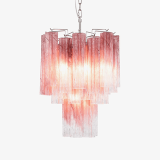 Aurora Lustre Rose Dégradé Murano Verre Étagé
