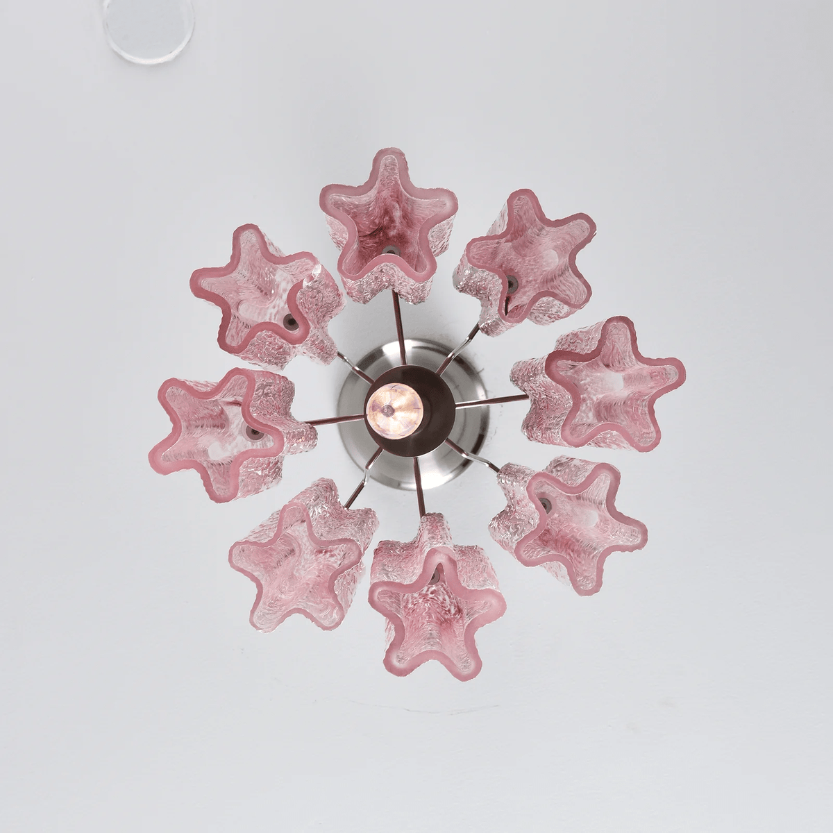Peresa Lustre Rose Dégradé Murano Verre