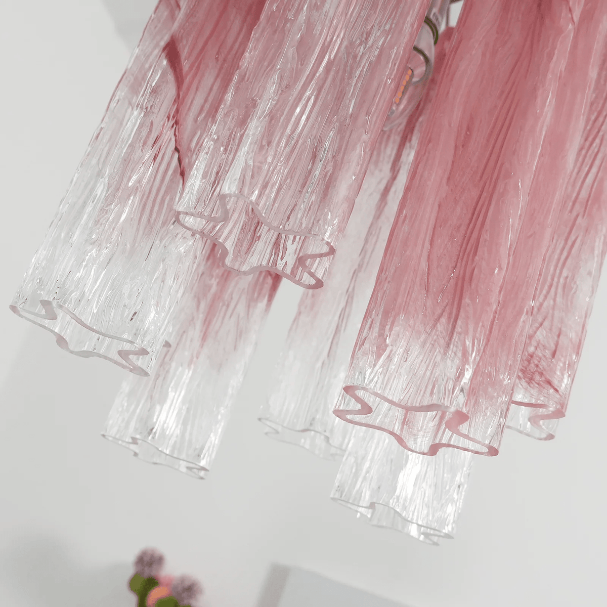 Peresa Lustre Rose Dégradé Murano Verre