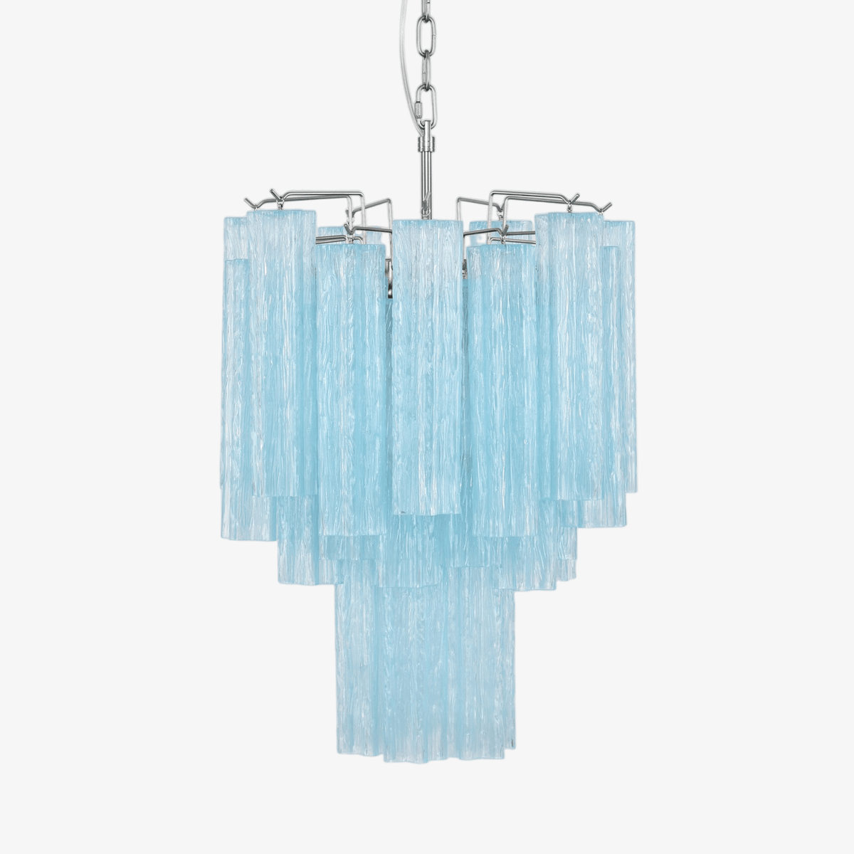 Wilira Lustre Azzura En Verre De Murano Tubes Style Côtier