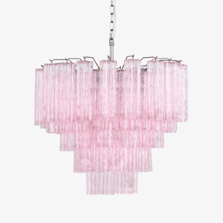 Aurora Lustre Rose Verre Multi-Étage Romantique