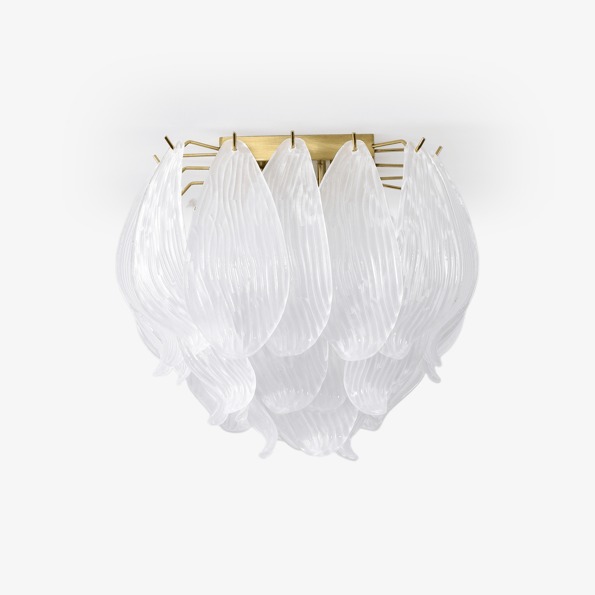 Orlius Plafonnier Murano Pétale Soufflé-Main Verre Applique Plafond