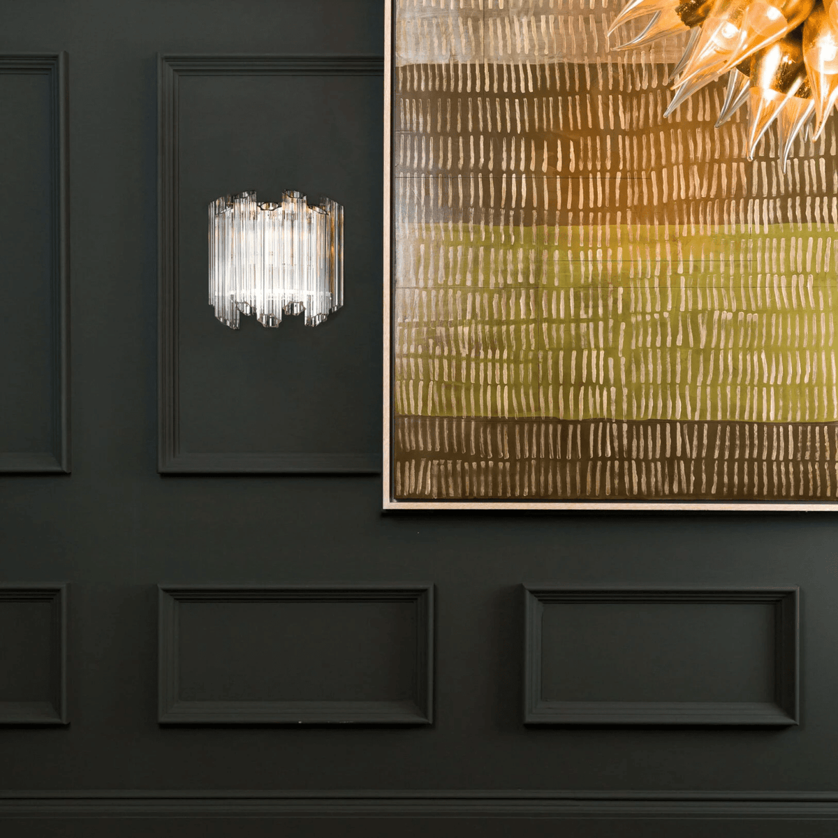 Norora Applique Murale Transparent Murano Verre Tube Cascade
