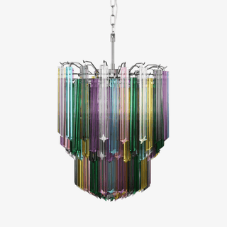 Aurora Lustre Murano Verre Coloré Prisme