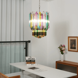 Aurora Lustre Murano Verre Coloré Prisme