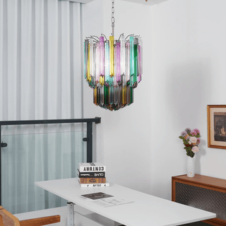 Aurora Lustre Murano Verre Coloré Prisme