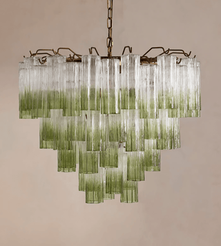 Aurora Lustre Murano Verre Étagé Vert