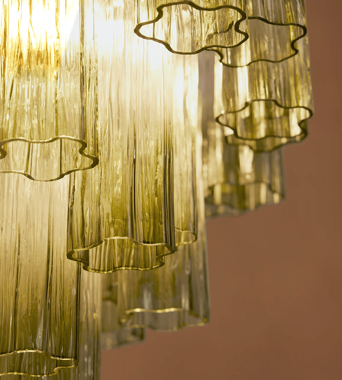 Therine Lustre Murano Verre Étagé Vert