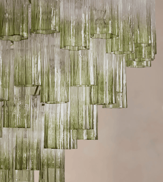 Aurora Lustre Murano Verre Étagé Vert