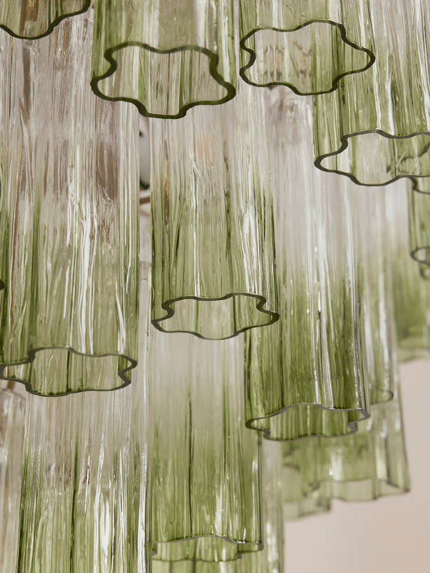 Therine Lustre Murano Verre Étagé Vert