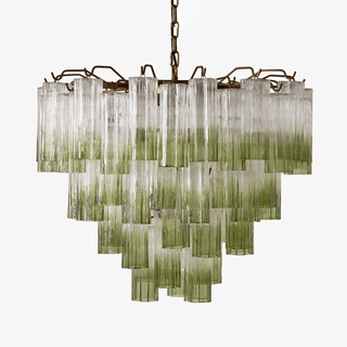 Aurora Lustre Murano Verre Étagé Vert