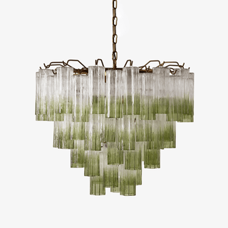 Aurora Lustre Murano Verre Étagé Vert