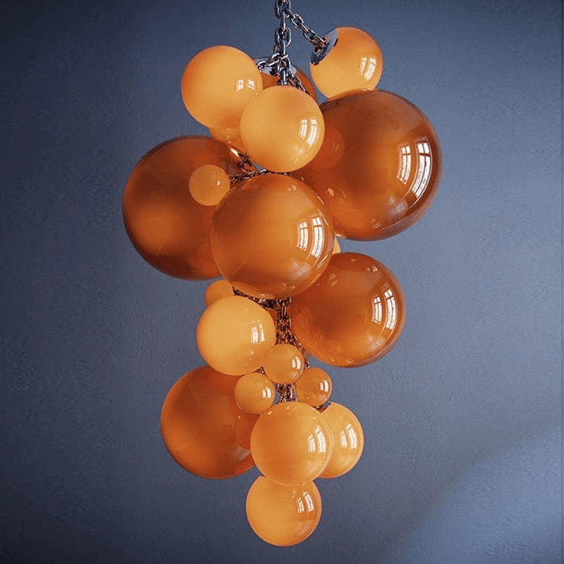 Vareniona Lustre En Verre De Murano Grappes De Raisins Art Déco