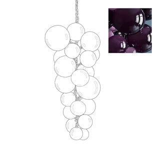 Aurora Lustre En Verre De Murano Grappes De Raisins Art Déco