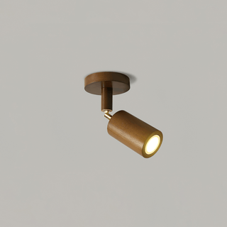 Solara Plafonnier poutre en bois naturel avec spot-Luire