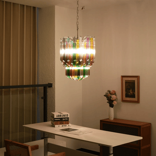 Aurora Lustre Murano Verre Coloré Prisme