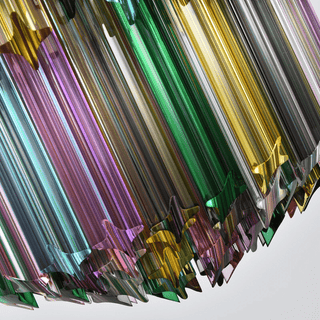 Aurora Lustre Murano Verre Coloré Prisme