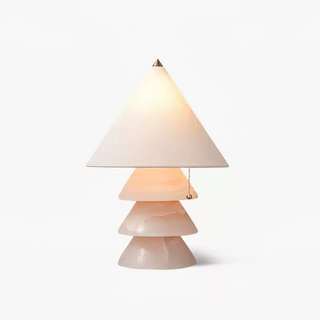 Pyramid Retro Marble Table Lamp-Neutral Decor