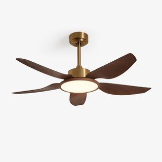 Aurelia Plafonnier Ventilateur Moderne en Bois et Laiton