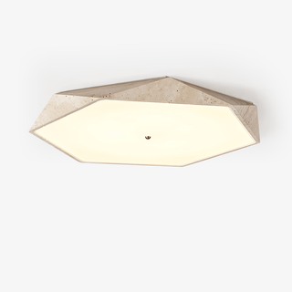 Hexagonal Lumière de Plafond Élégante en Travertin