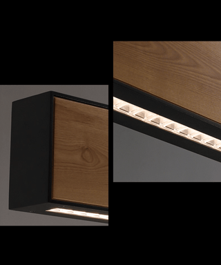 Lustra Suspension Bois Pierre Précieuse Linéaire LED