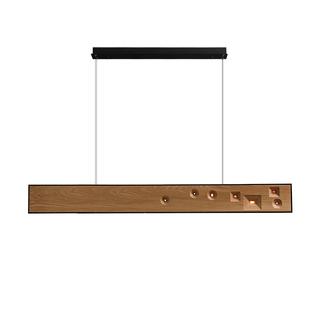 Lustra Suspension Bois Pierre Précieuse Linéaire LED