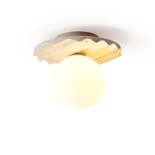 Aura Lumière de Plafond Ondulée en Travertin