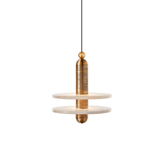 Orion Suspension Laiton Brossé Alabastre