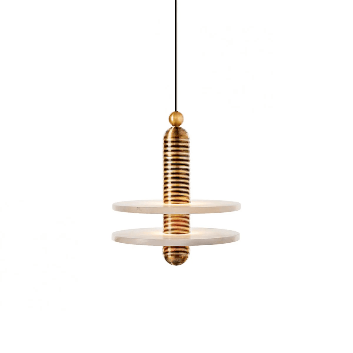 Gavana Suspension Laiton Brossé Alabastre