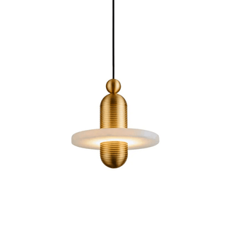Orion Suspension Laiton Brossé Alabastre