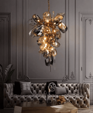 Aurora Lustre Moderne en Verre et Cristal