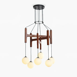 Xylocube Géométrique Bois Globe Suspension Lumière