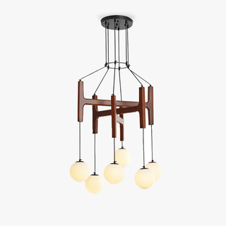 Xylocube Géométrique Bois Globe Suspension Lumière