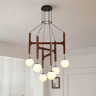 Xylocube Géométrique Bois Globe Suspension Lumière