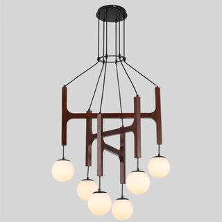 Xylocube Géométrique Bois Globe Suspension Lumière