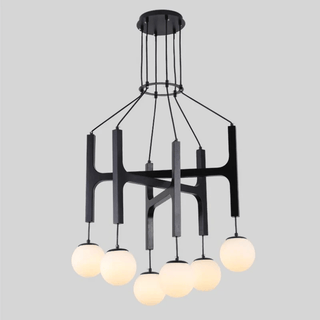 Xylocube Géométrique Bois Globe Suspension Lumière