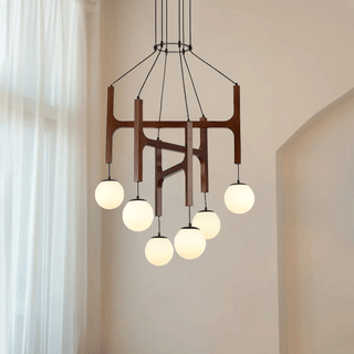 Xylocube Géométrique Bois Globe Suspension Lumière