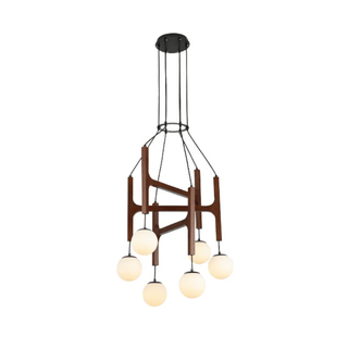 Xylocube Géométrique Bois Globe Suspension Lumière