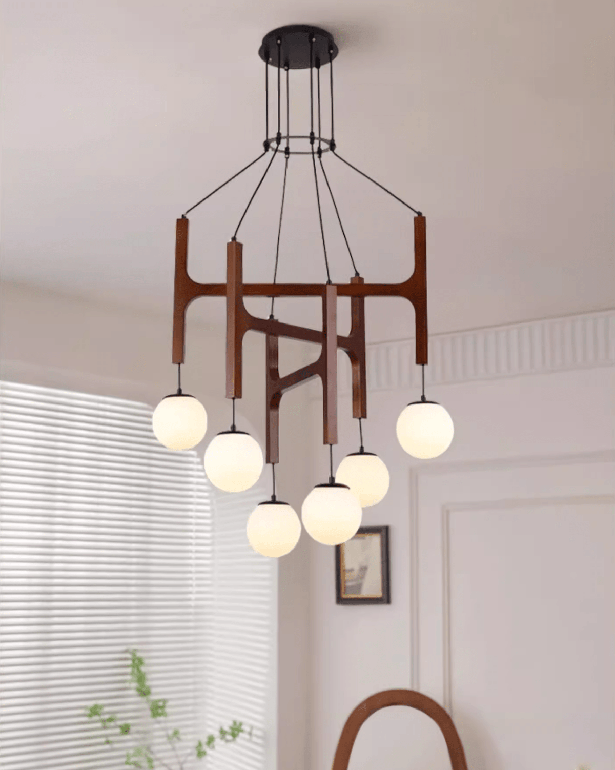 Xylocube Géométrique Bois Globe Suspension Lumière