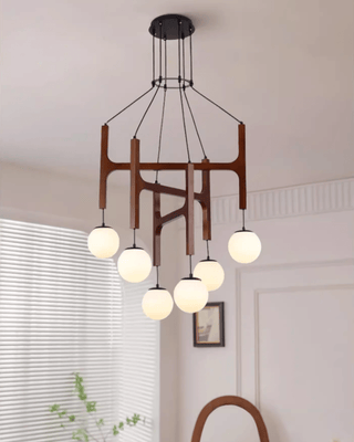 Xylocube Géométrique Bois Globe Suspension Lumière