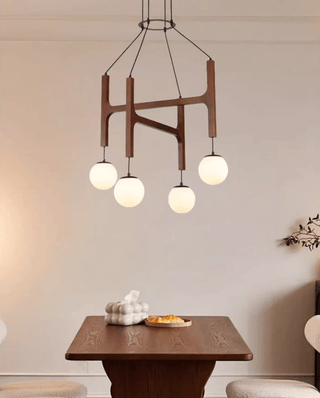 Xylocube Géométrique Bois Globe Suspension Lumière