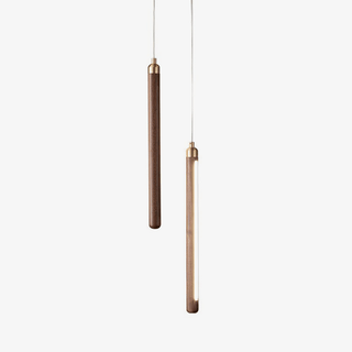 Kyoto Noyer Laiton Linéaire Suspension Lumière