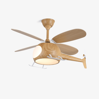 Ventilateur de plafond et luminaire Aviara Bois Moderne pour chambre d'enfant