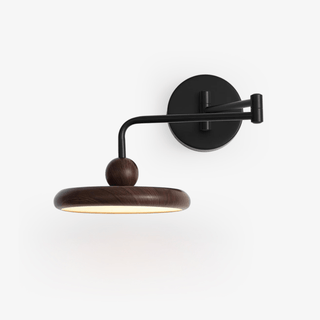 Kenshika Bois Disque Noir Applique Lumière